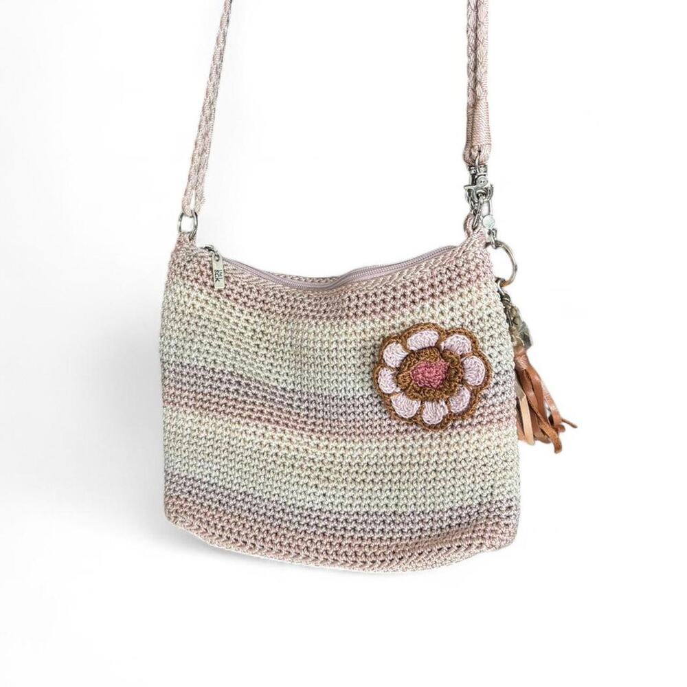Vintage The Sak Crochet Flower Shoulder Bag – Cottagecore Knit Purse